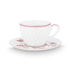 Φλιτζάνι με πιατάκι "Jolie Dots Gold Pink"