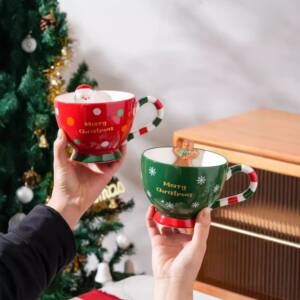 Χριστουγεννιάτικη Κεραμική Κούπα με 3D Διακόσμηση